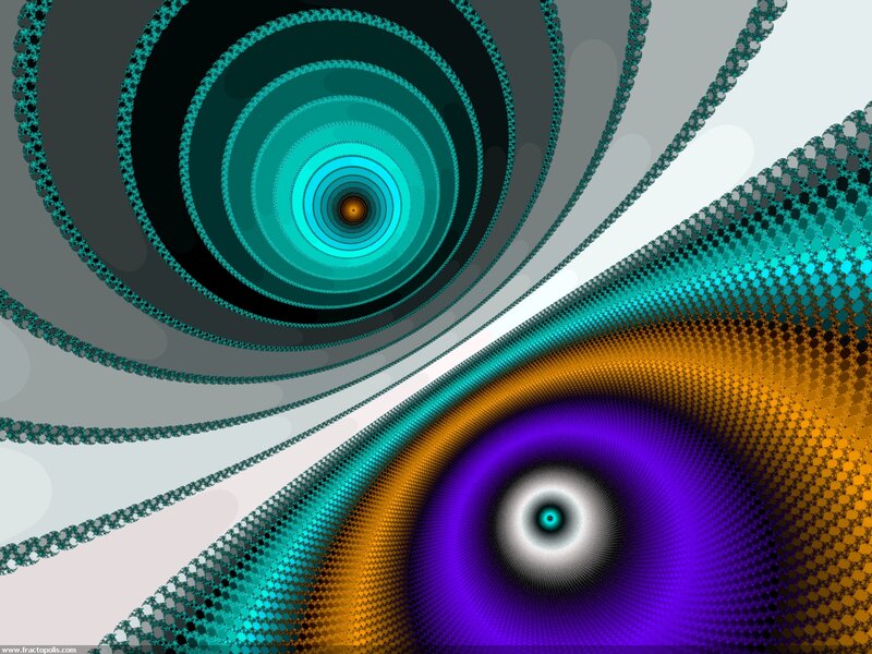 Fractal Spiral Patterns — Teal, Hypnotic, Digital Art