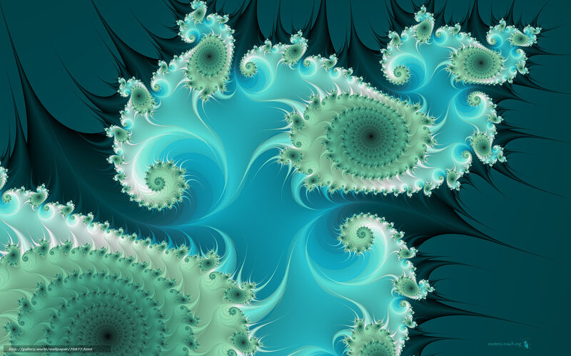 Fractal Spiral Patterns — Teal, Hypnotic