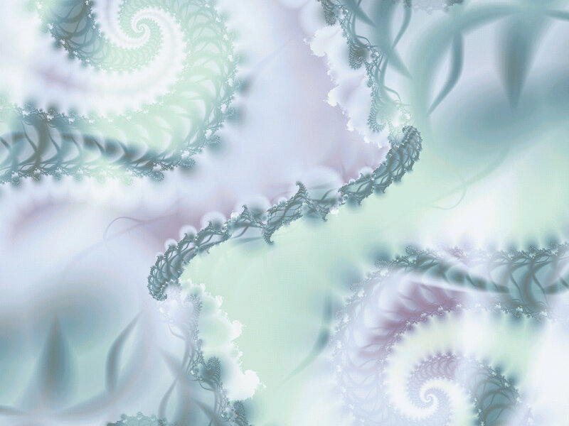Fractal Spiral Patterns — White, Serene