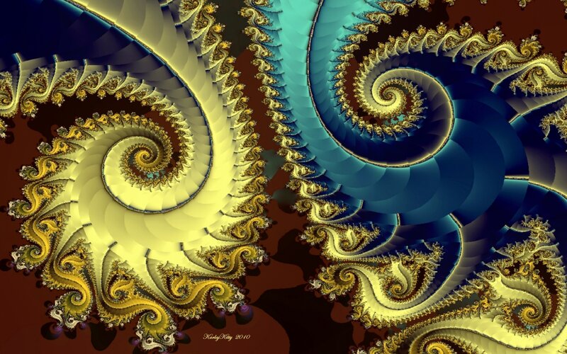 Fractal Spiral Patterns — Yellow, Complex