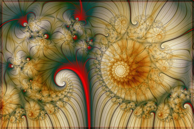 Fractal Spiral Patterns — Yellow