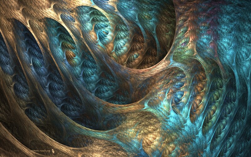 Fractal Spiral Structure — Blue, Mysterious