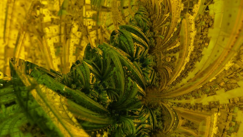 Fractal Spiral Structure — Green, Hypnotic, Digital Art