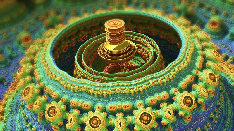 Fractal Spiral Structure — Green, Hypnotic