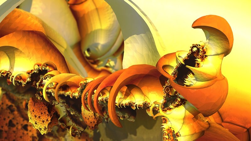 Fractal Spiral Structure — Orange, Dramatic