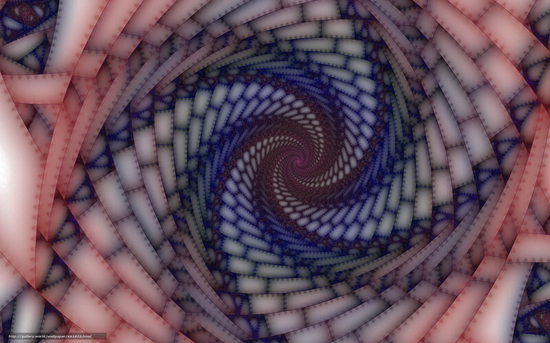 Fractal Spiral Tunnel — Blue, Hypnotic
