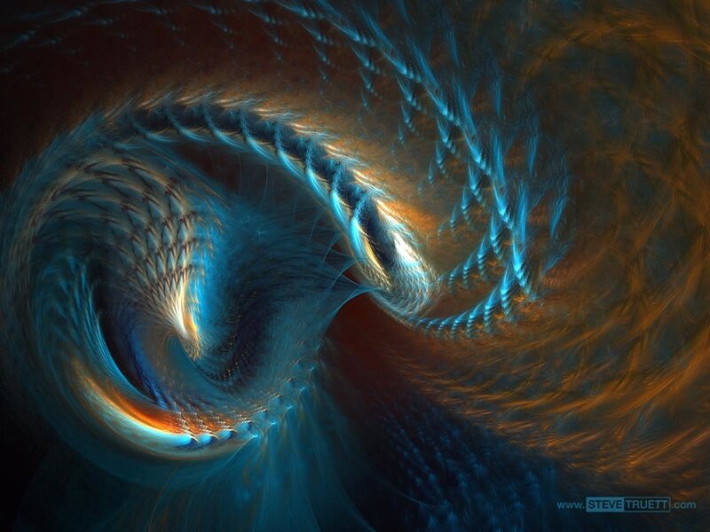 Fractal Spiral Vortex — Blue, Dramatic