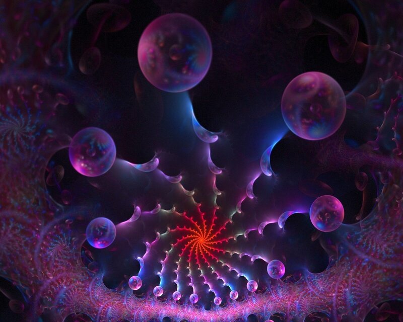 Fractal Spiral with Bubbles