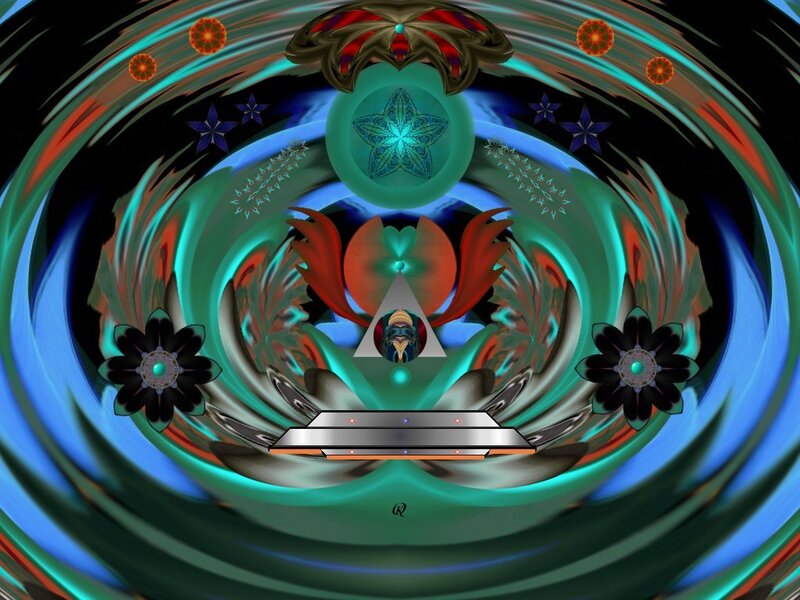 fractal spiral with central figure