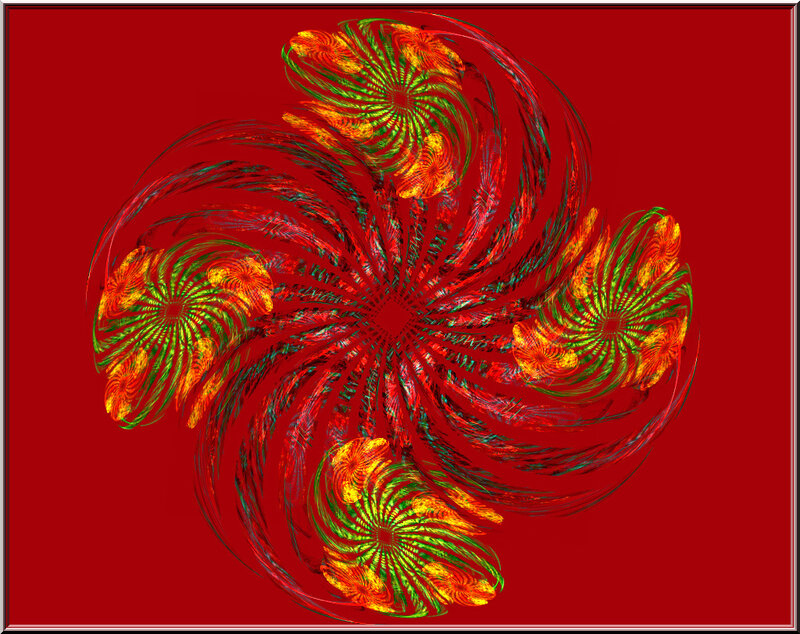 fractal spiral with floral patterns