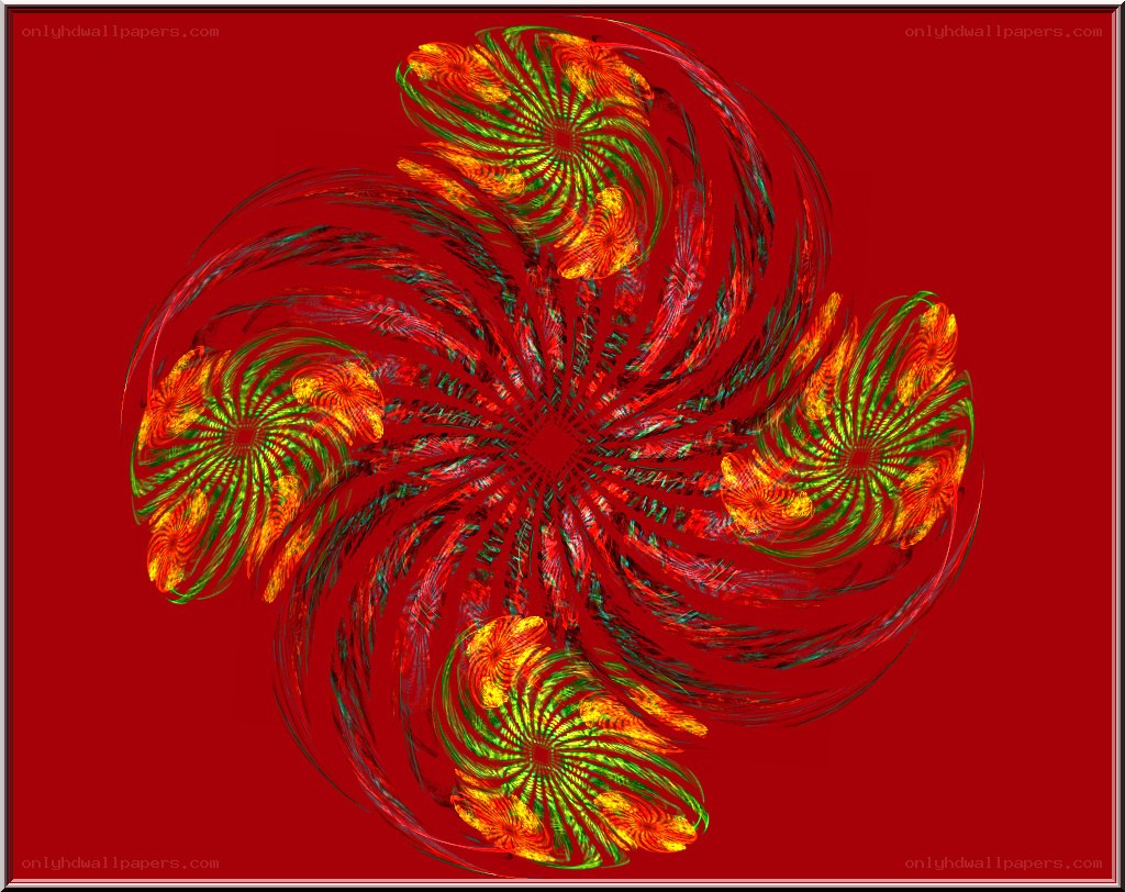 fractal spiral with floral patterns