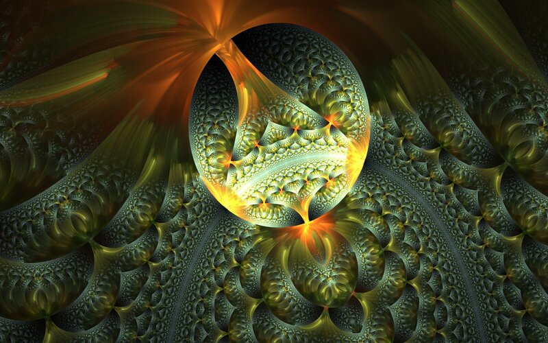 Fractal spiral with glowing center