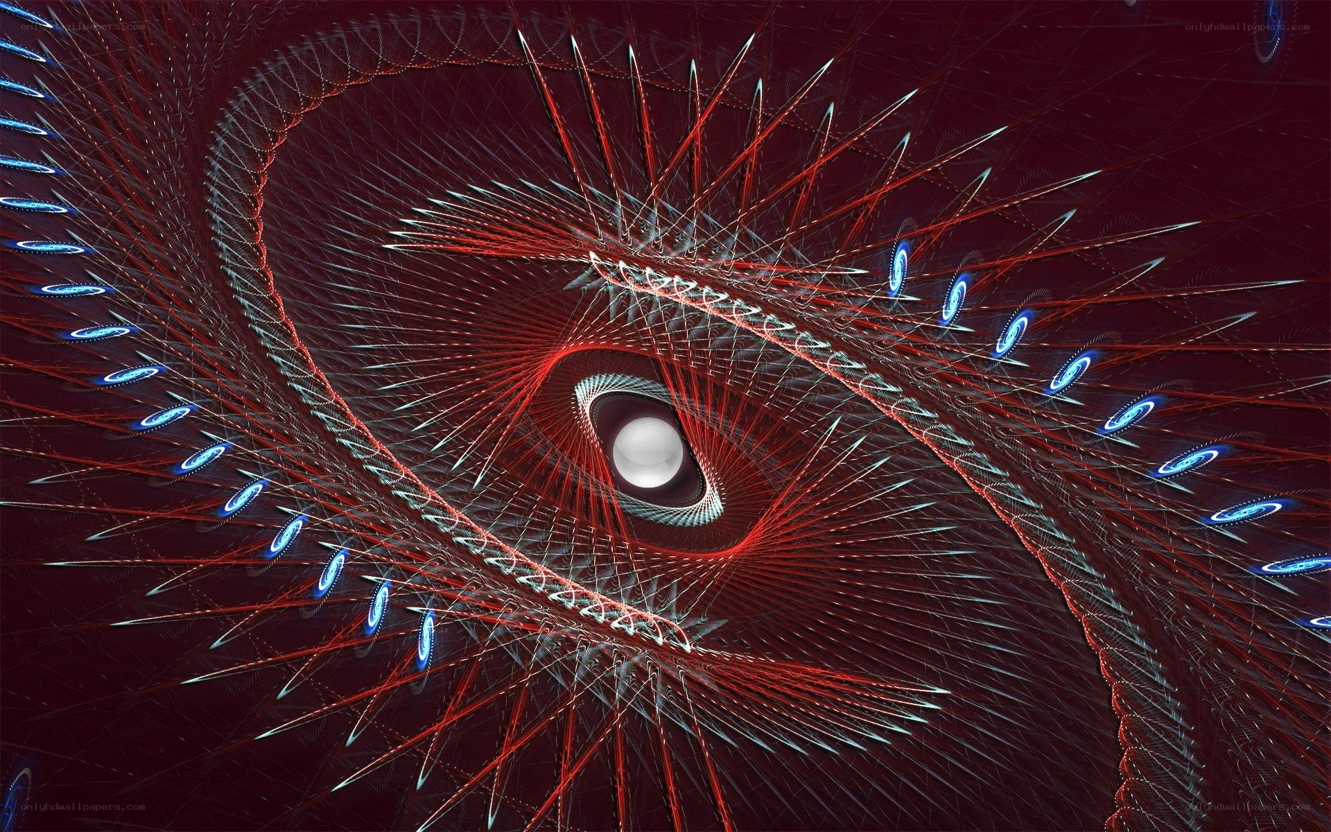 Fractal spiral with glowing eye
