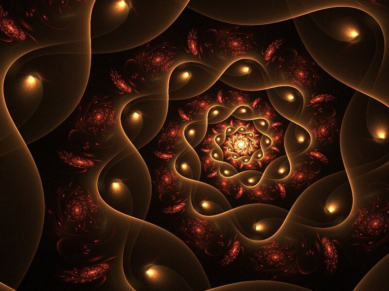 fractal spiral with glowing lights
