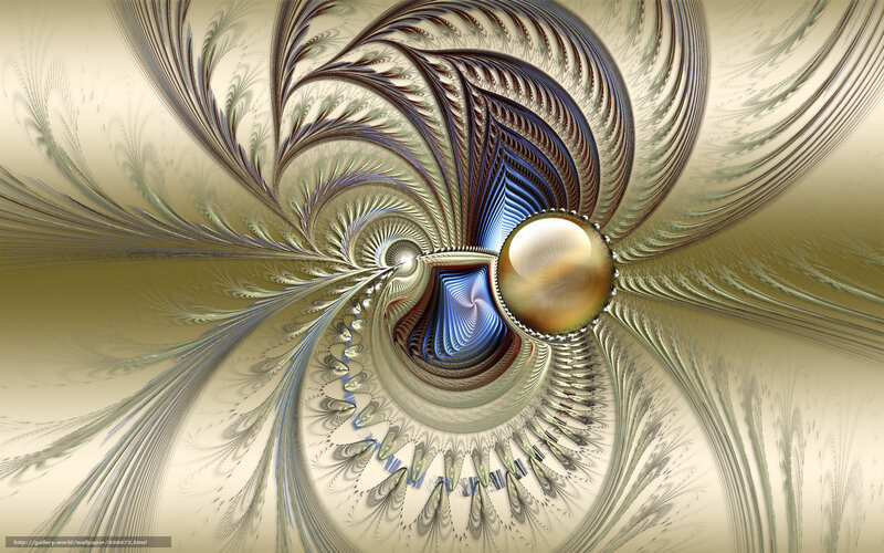 Fractal spiral with golden sphere