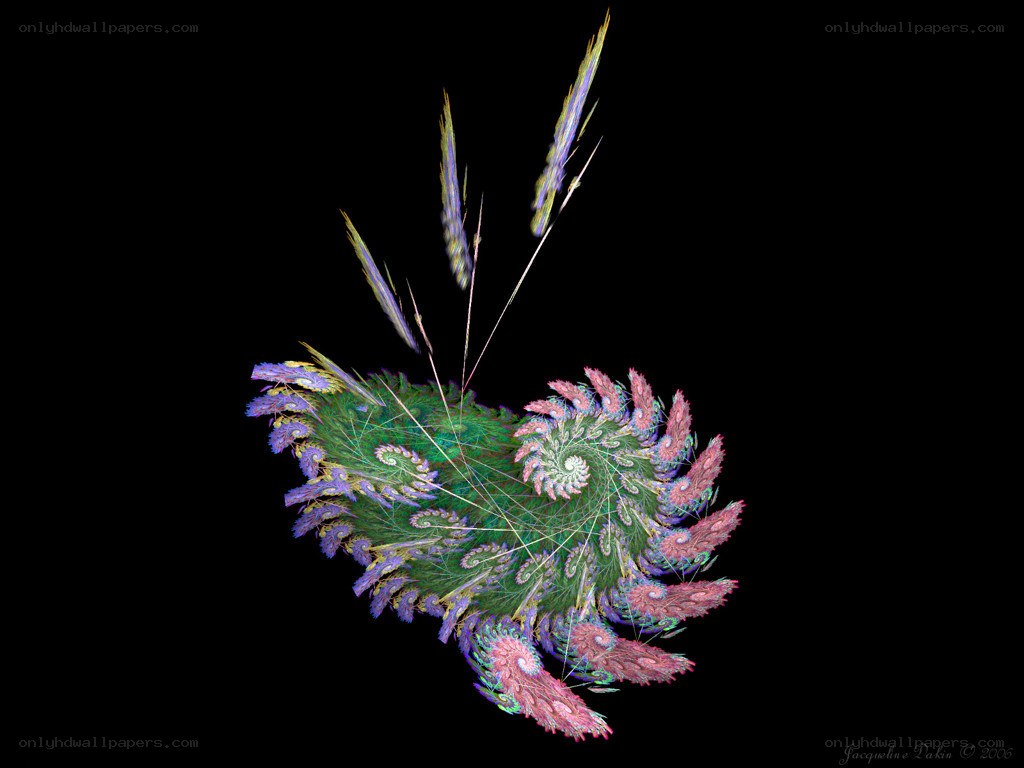 Fractal spiral with grass