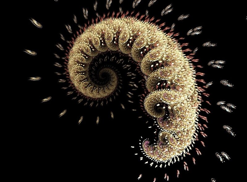fractal spiral with particles