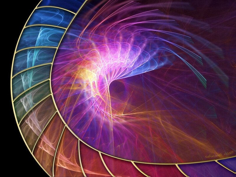 Fractal spiral with stained glass effect