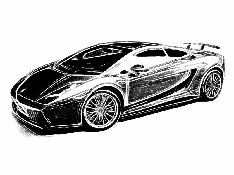 fractal sports car illustration