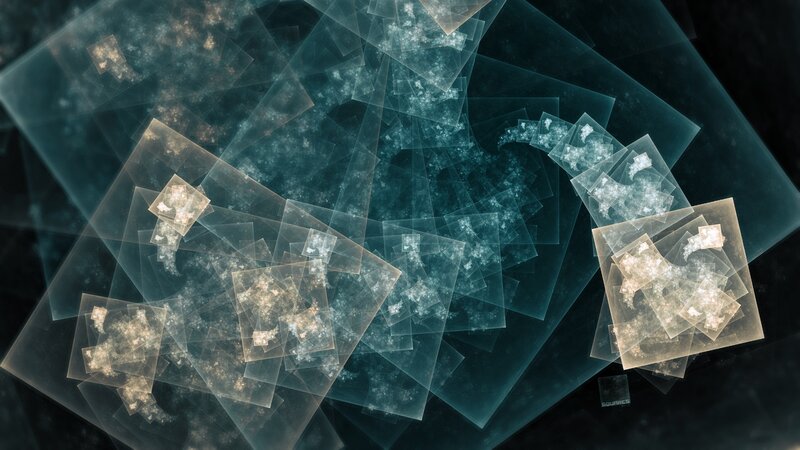 Fractal Square Patterns — Teal