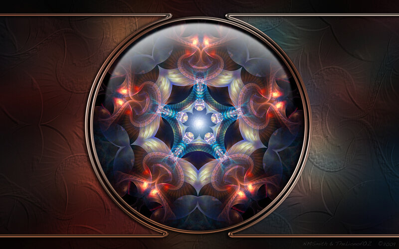 Fractal star in ornate frame