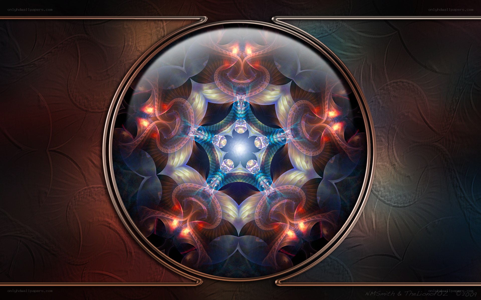 Fractal star in ornate frame