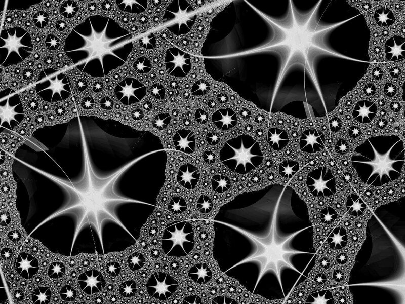 Fractal Star Pattern — Black, Dramatic, Abstract