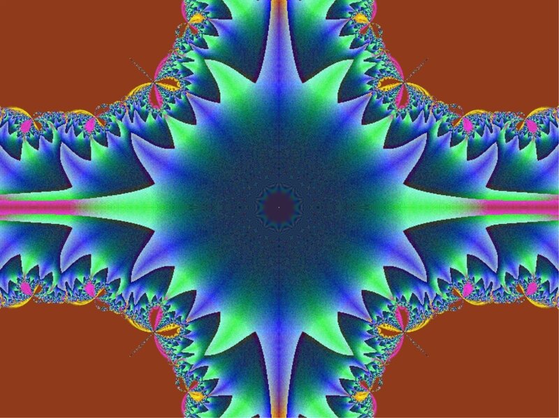 Fractal Star Pattern — Blue, Hypnotic, Abstract