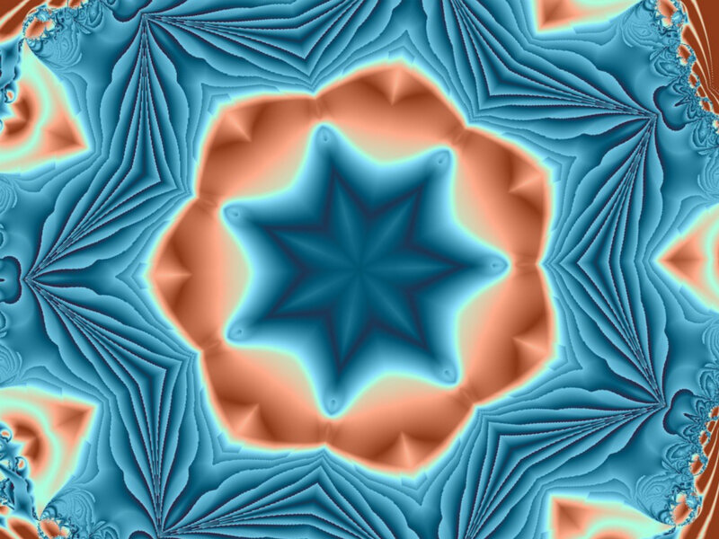 Fractal Star Pattern — Blue, Hypnotic, Abstract, Waves