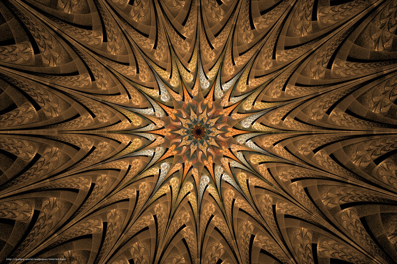 Fractal Star Pattern — Gold