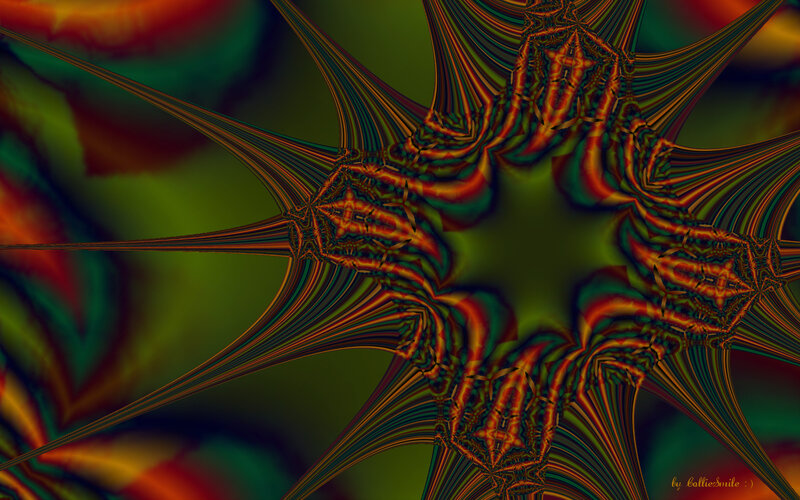 Fractal Star Pattern — Green, Hypnotic, Abstract