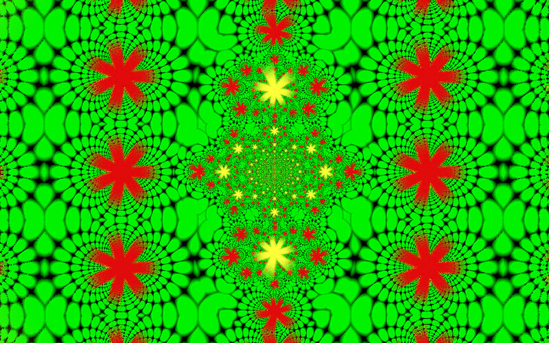 Fractal Star Pattern — Green, Hypnotic