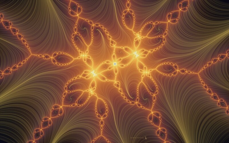 Fractal Star Pattern — Orange, Dramatic