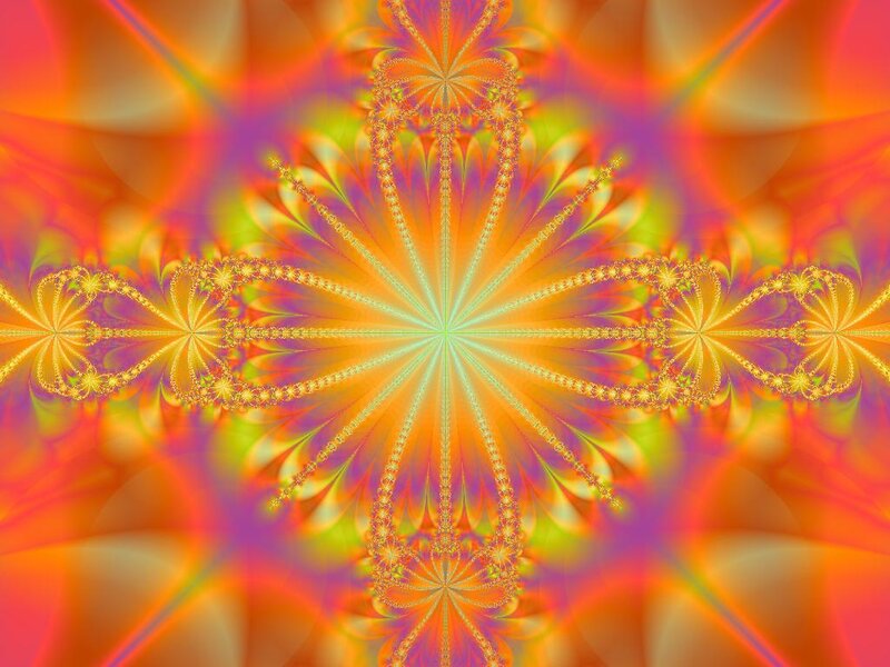 Fractal Star Pattern — Orange, Vibrant