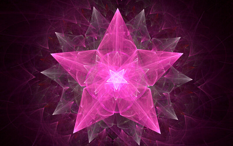 Fractal Star Pattern — Pink