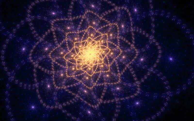 Fractal Star Pattern — Purple, Cosmic