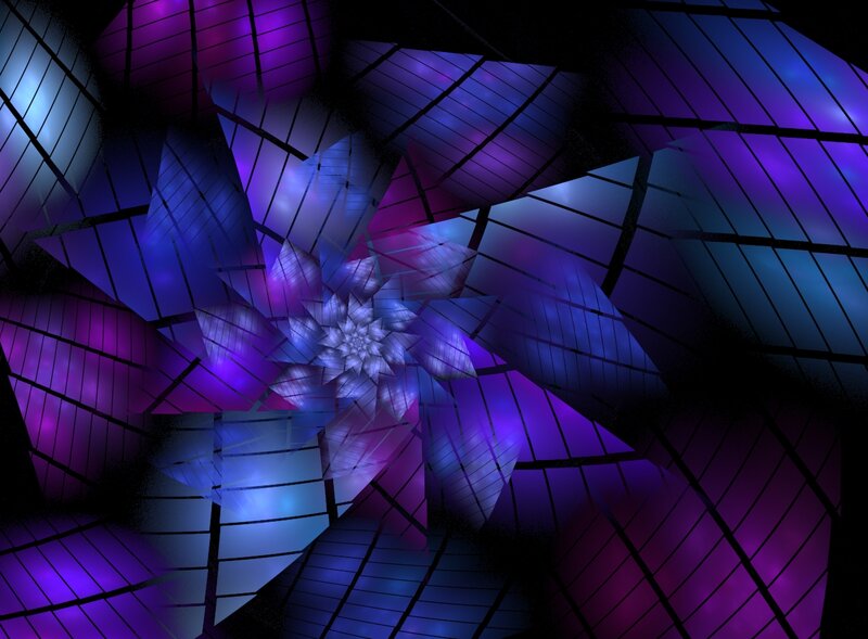 Fractal Star Pattern — Purple, Dramatic