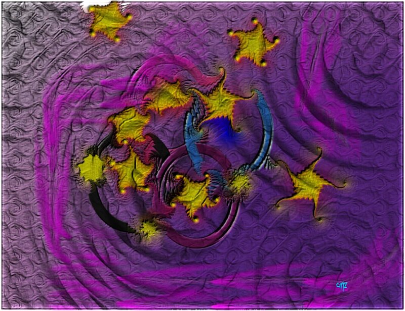 Fractal Star Pattern — Purple, Hypnotic, Digital Art