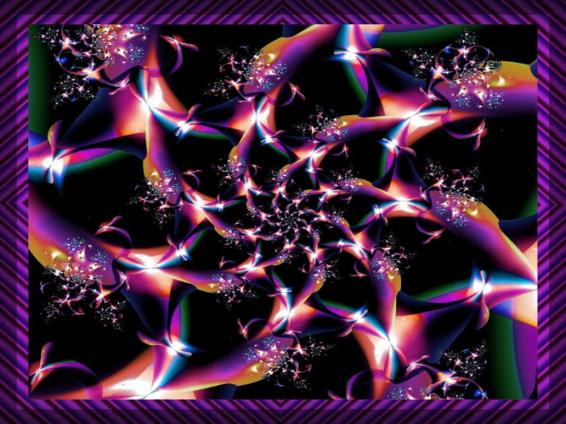 Fractal Star Pattern — Purple, Vibrant, Digital Art