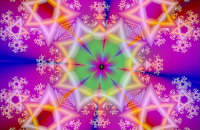 Fractal Star Pattern — Purple, Vibrant