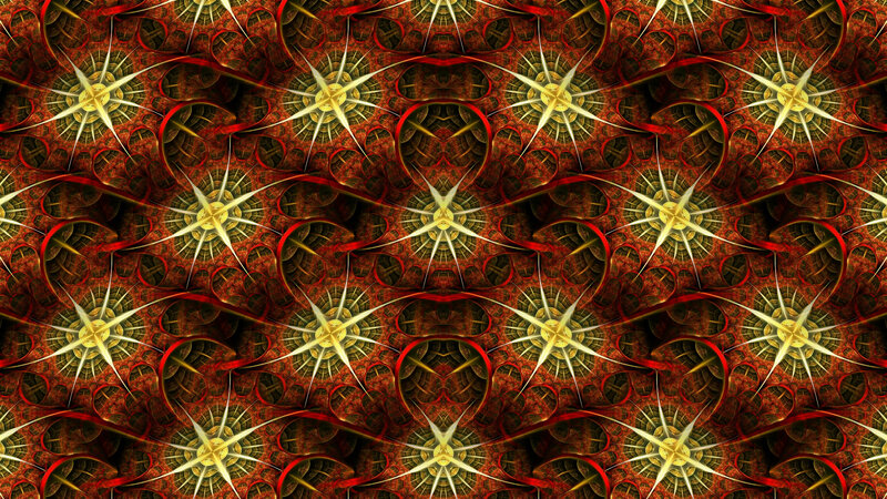 Fractal Star Pattern — Red, Complex