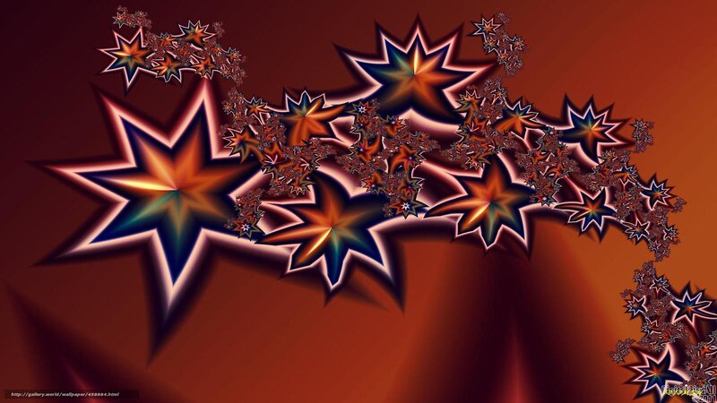Fractal Star Pattern — Red, Dramatic