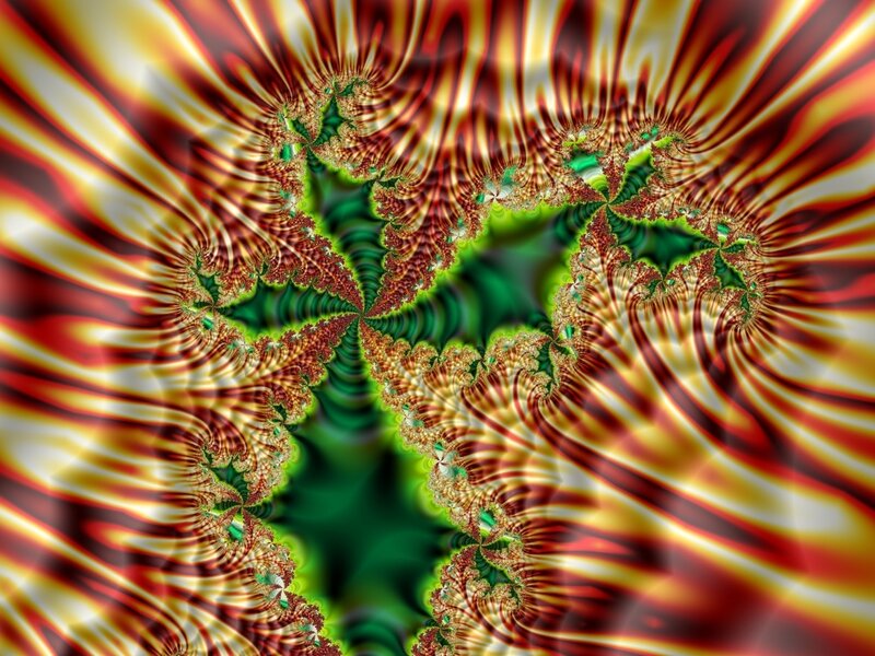 Fractal Star Pattern — Red, Hypnotic