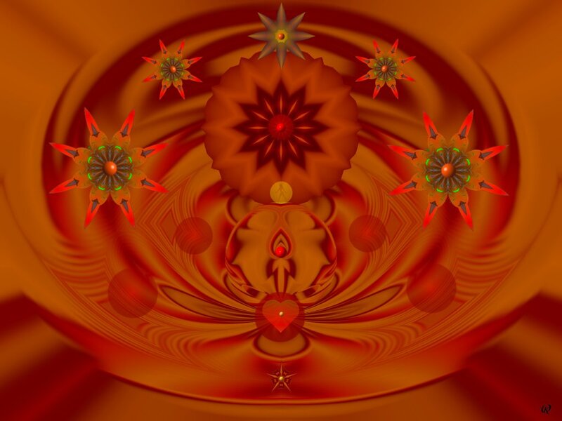 Fractal Star Pattern — Red