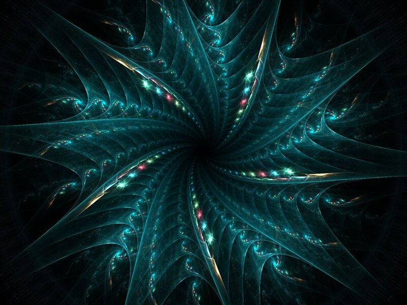 Fractal Star Pattern — Teal, Mystical