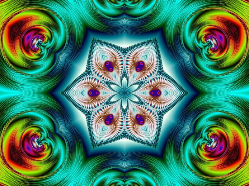 Fractal Star Pattern — Teal