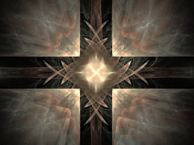 Fractal Star Pattern — White