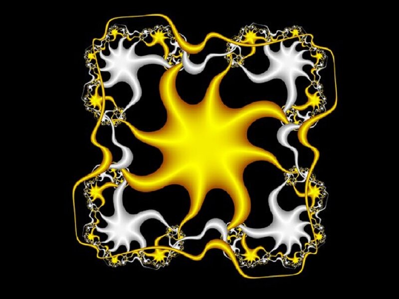 Fractal Star Pattern — Yellow, Dramatic