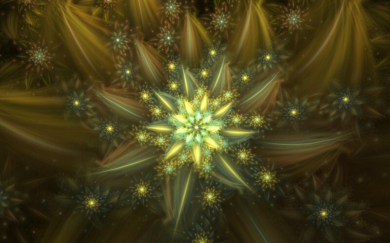 Fractal Star Pattern — Yellow, Ethereal