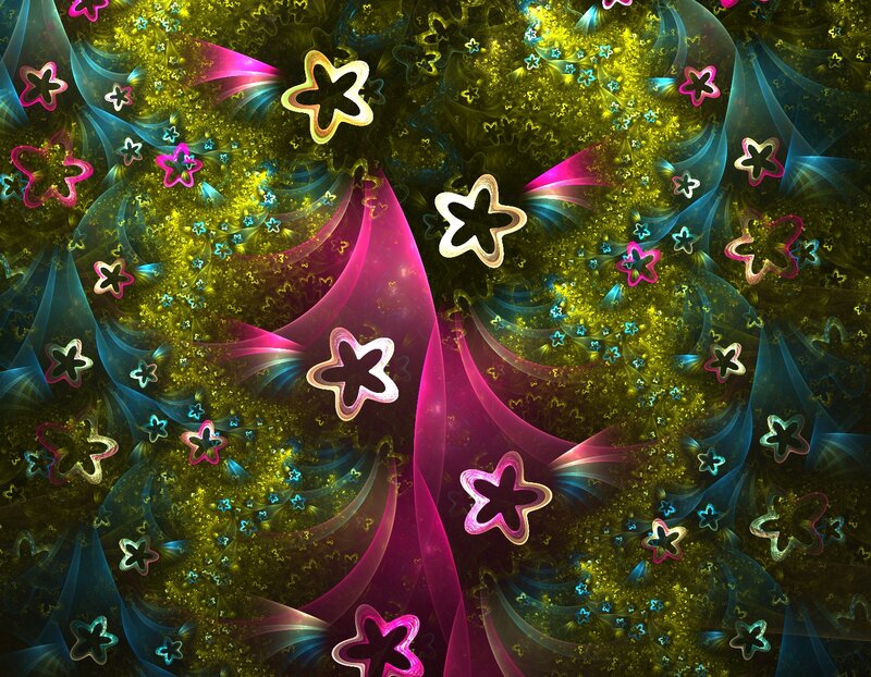 Fractal Star Pattern — Yellow